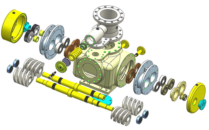 雙螺(luo)杆泵結構圖